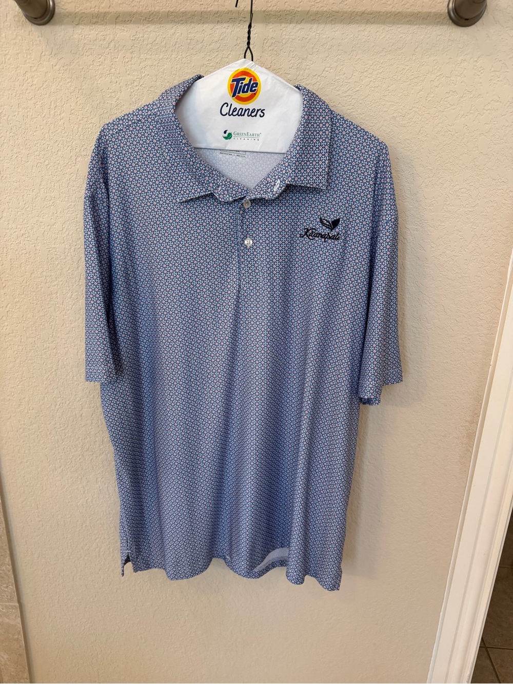 Performance  Blue Micro-Print Golf Polo with Kaanapali logo. Size XL